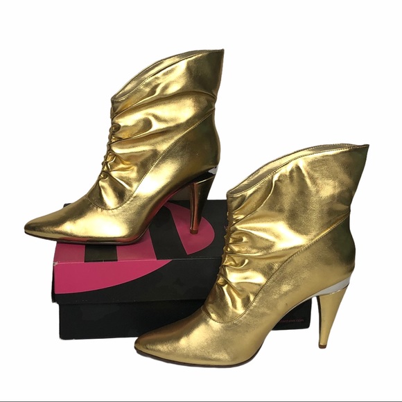 Michael Antonio Metallic Gold “SMUSH” Booties 8 - Picture 3 of 15